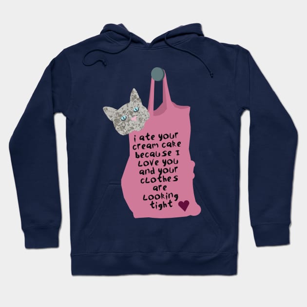 Cat in a Bag Valentine Hoodie by MarbleCloud